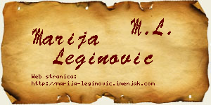 Marija Leginović vizit kartica
